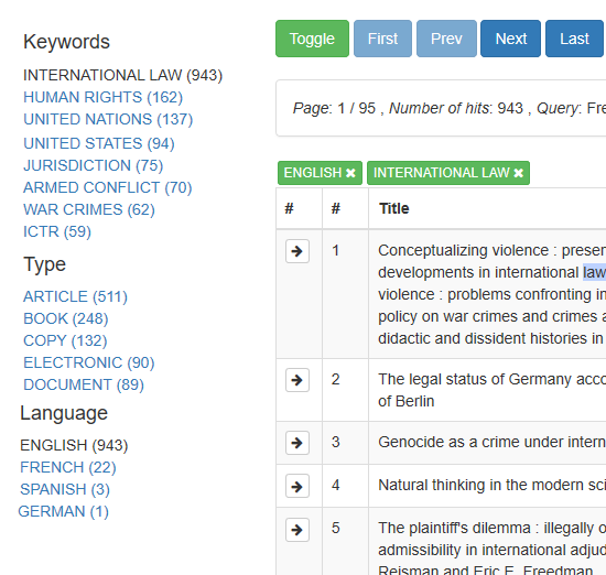 database system filter search result